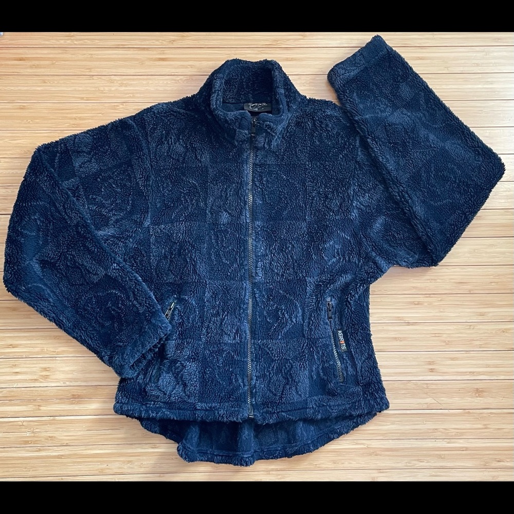 Vintage equestrian Sherpa zip up jacket